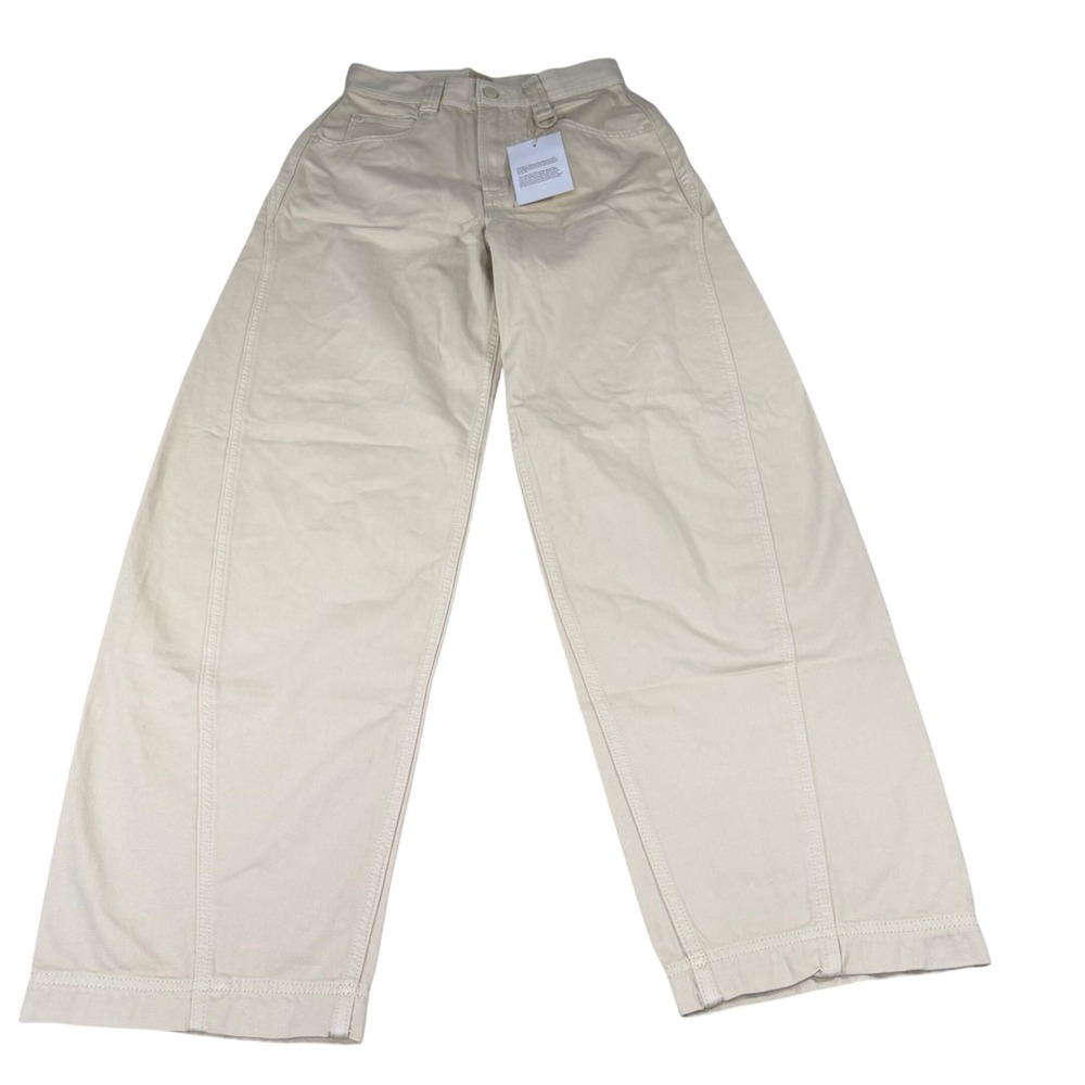Gap x BEIS Women Tan Wide Leg Utility Barrel Jeans High Rise Khaki Size 25 0 NEW